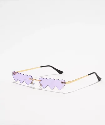 Petals and Peacocks Purple Hearts Purple Sunglasses