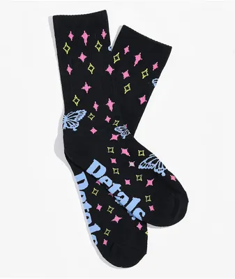 Petals and Peacocks Strive Black Crew Socks