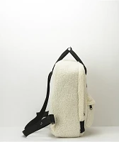 Petals and Peacocks White Sherpa Mini Backpack