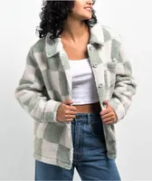 Petals by Petals & Peacocks District Sherpa White & Green Jacket