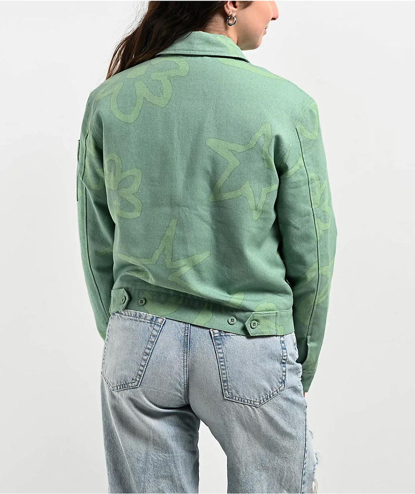 Petals by Petals and Peacocks Green Crop Work Jacket