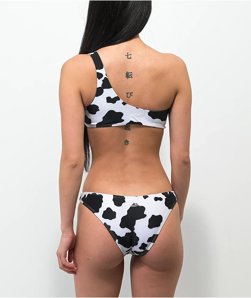Petals by and Peacocks Mood Cheeky Cow Print Bikini Bottom
