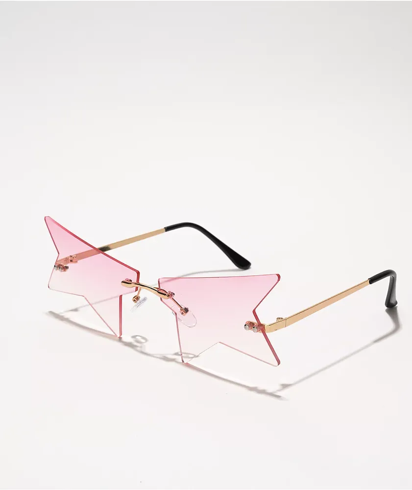Pink Half Star Sunglasses