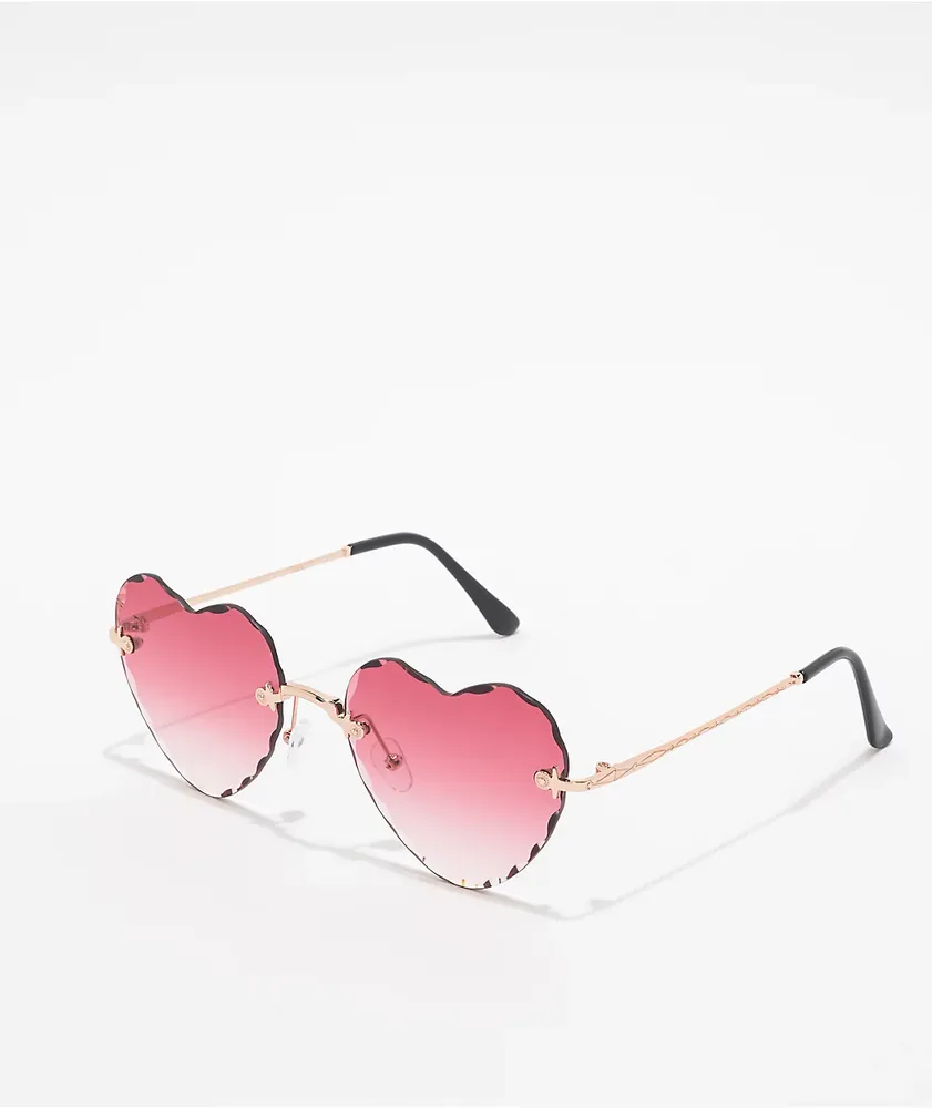 Pink Ombre Heart Sunglasses