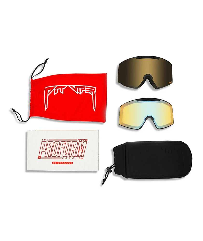Pit Viper Proform Actualbush & Gold Snowboard Goggles