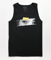 Popular Demand Taped Black Tank Top