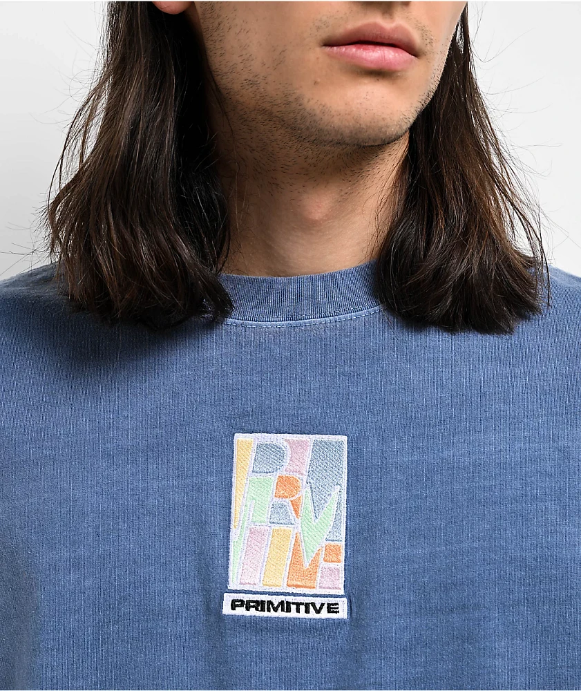 Primitive Block Heavyweight Blue Wash T-Shirt