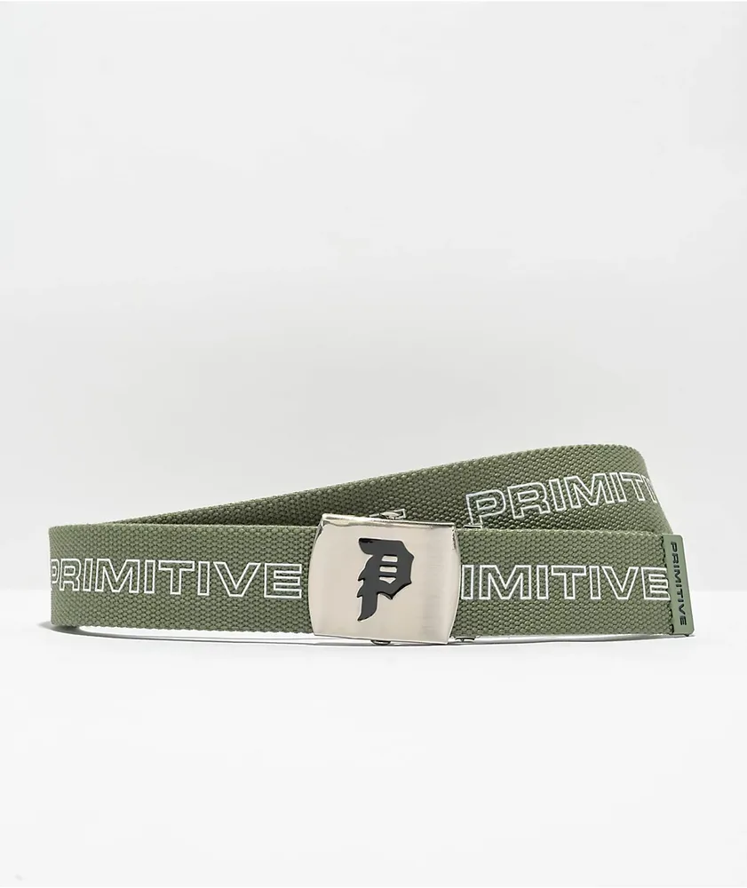 Primitive Euro Sage Green Web Belt