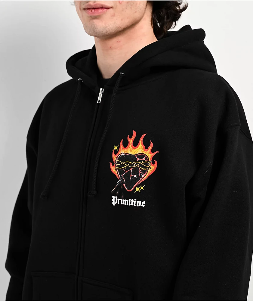 Primitive Flames Black Zip Hoodie