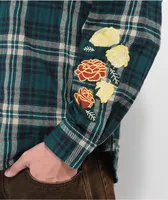 Primitive Layne Green Hooded Flannel Shirt