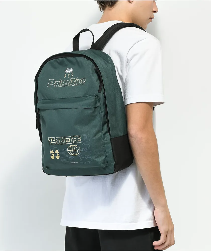 Primitive Reboot Green & Black Backpack