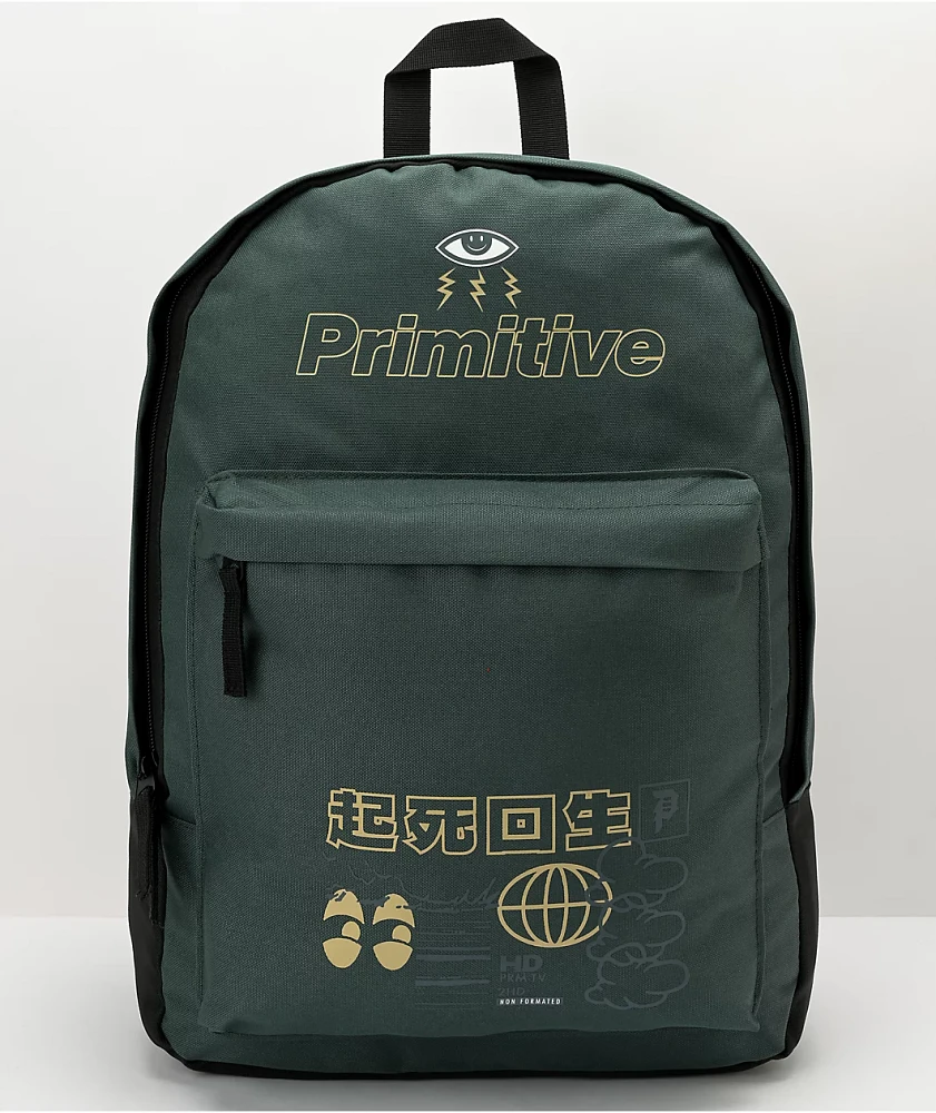 Primitive Reboot Green & Black Backpack