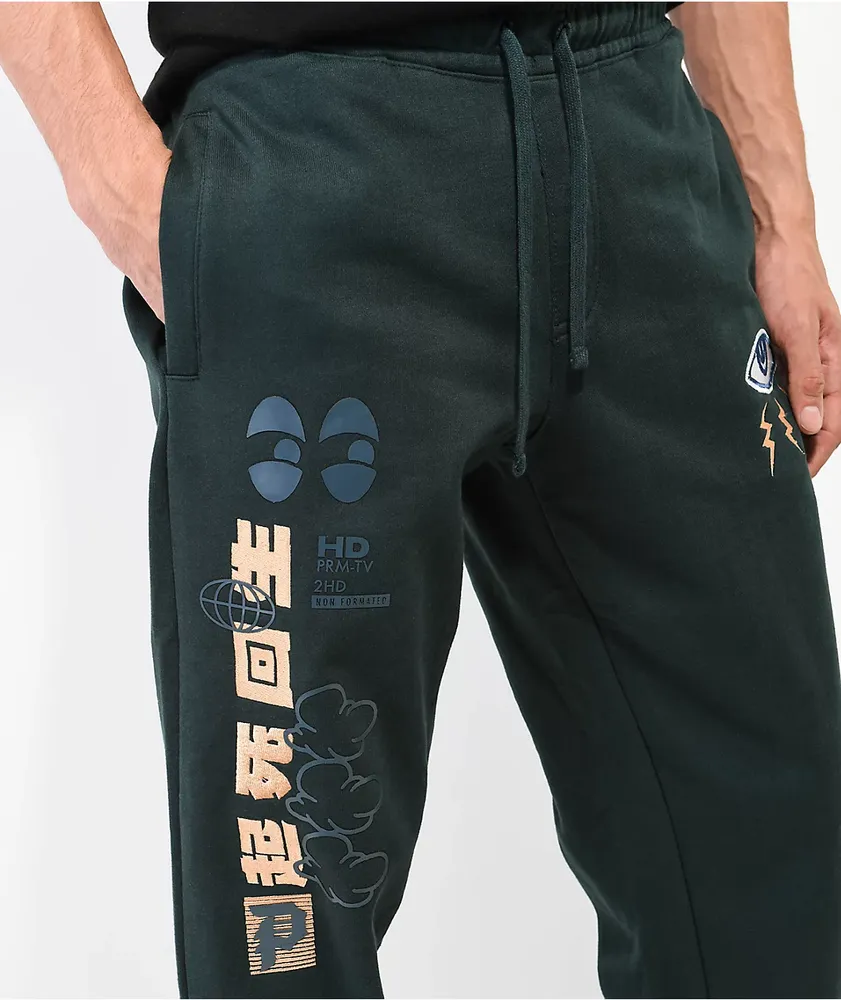 Primitive Reboot Green Fleece Sweatpants
