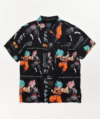 Primitive x Dragon Ball Super Goku Black Rose Versus Short Sleeve Button Up Shirt