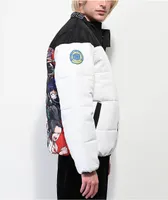 Primitive x My Hero Academia White & Black Puffer Jacket