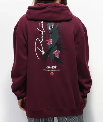 Primitive x Naruto Crows Burgundy Hoodie