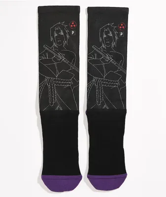 Primitive x Naruto Shippuden Sasuke Strike Black Crew Socks