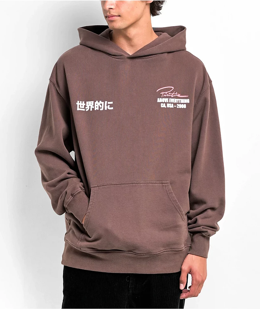 Primitive x Shaka Wear Takeover Brown Heavyweight Hoodie