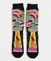Pyvot Alien Invaders Black Crew Socks