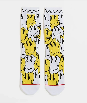 Pyvot Melted Smile White Crew Socks
