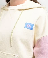 Quiksilver Wave Check Off White French Terry Boxy Hoodie