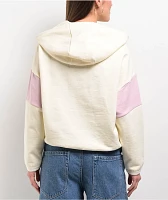 Quiksilver Wave Check Off White French Terry Boxy Hoodie