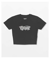 RIPNDIP Angels Rhinestone Black Crop Top T-Shirt