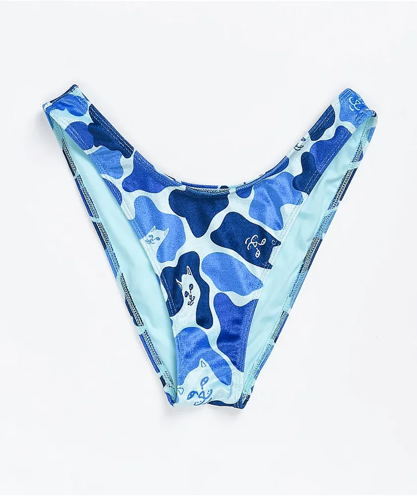 RIPNDIP Blue Camo High Leg Cheeky Bikini Bottom