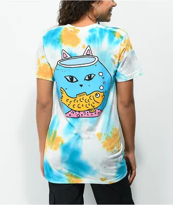 RIPNDIP Finding Nermio Orange & Blue Tie Dye Boyfriend T-Shirt