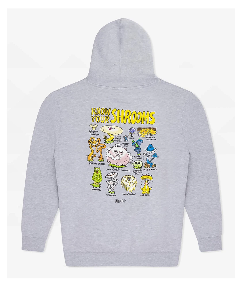 RIPNDIP Know Ur Shrooms Grey Hoodie