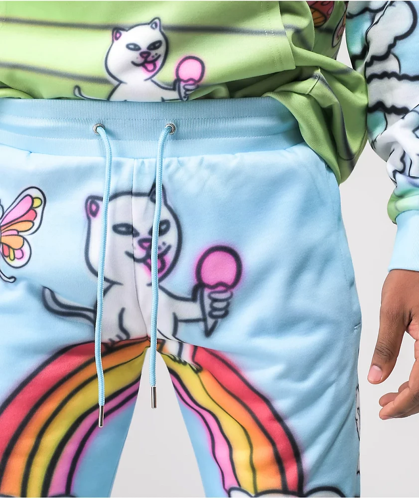 RIPNDIP Let's Make Love Blue & Green Jogger Sweatpants