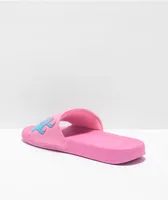 RIPNDIP Lord Nermal Pink & Blue Flame Slide Sandals