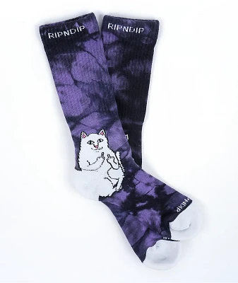 RIPNDIP Lord Nermal Purple Lightning Crew Socks
