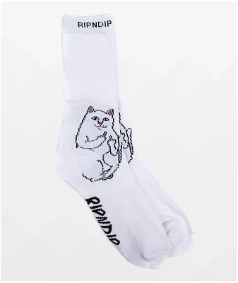RIPNDIP Lord Nermal White Crew Socks