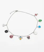 RIPNDIP Lucky Charms 18" Silver Charm Necklace