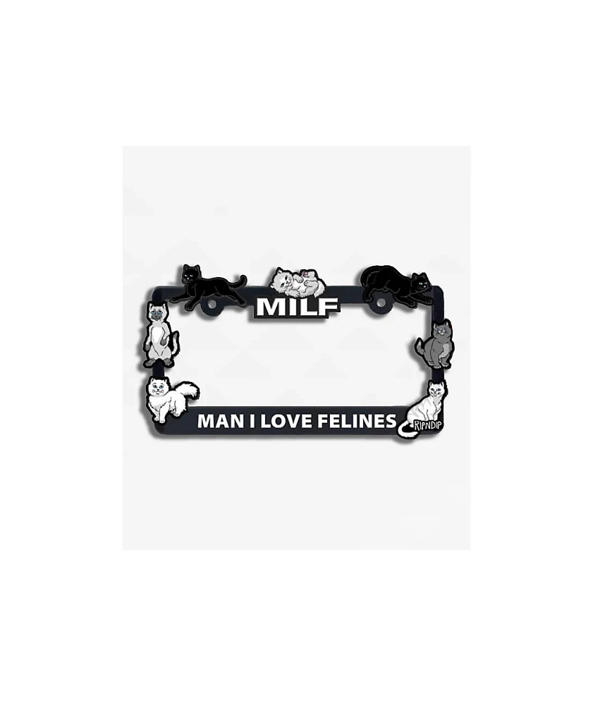 RIPNDIP Man I Love Felines License Plate Frame