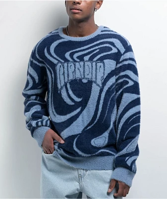 RIPNDIP Psychedelic Fuzzy Navy Sweater