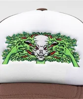 RIPNDIP Skull Face Brown & White Trucker Hat
