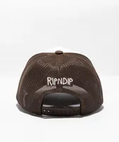 RIPNDIP Skull Face Brown & White Trucker Hat