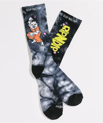 RIPNDIP Super Sanerm Black Lightning Crew Socks