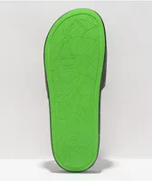 RIPNDIP We Out Here Black & Neon Green Slide Sandals
