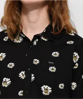 RVCA Pushin Up Black Short Sleeve Button Up Shirt