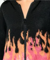 Ragged Priest Enlightened Black & Pink Hooded Zip Sweater