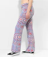Ragged Priest Flower Power Purple Flare Pants