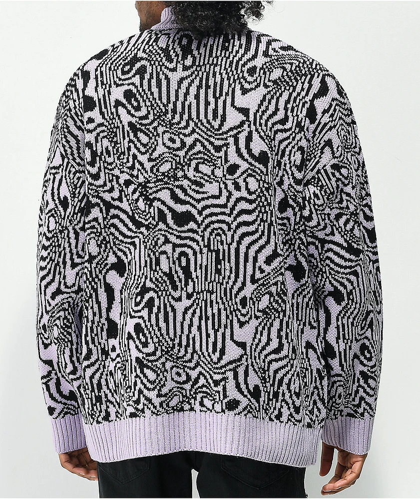 Ragged Priest Spacey Pink & Black Half-Zip Sweater