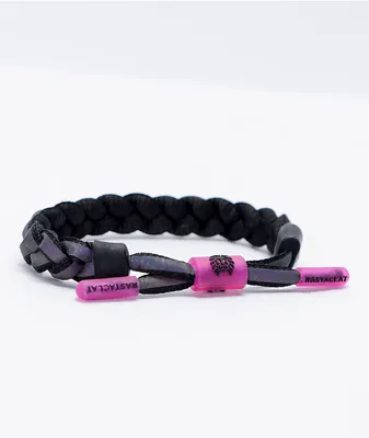 Rastaclat Dark Matter Black & Magenta Braided Bracelet
