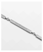 Rastaclat Seek The Positive Silver Bar Link Bracelet