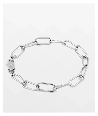 Rastaclat Warped Paperclip Silver Link Bracelet
