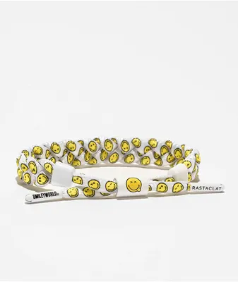 Rastaclat x Smiley World White Braided Bracelet