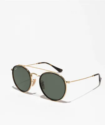 Ray-Ban Artista Black & Gold Round Sunglasses